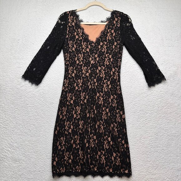 Aritzia Babaton | Women's Lace Mini Dress Black Size 4 - Picture 6 of 10